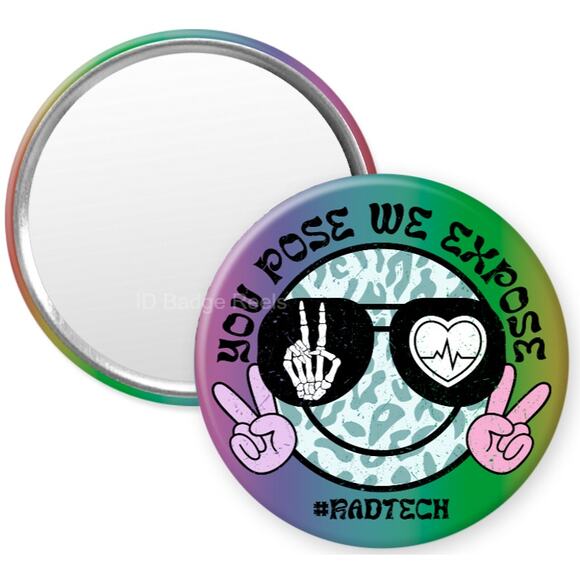 You Pose We Expose Rad Tech 2.25" Pocket Compact Hand Mirror * 3/$15 * - Picture 1 of 3